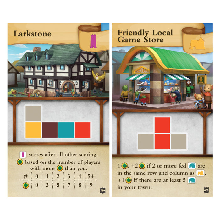 Tiny Towns FLGS & Larkstone Promo Cards