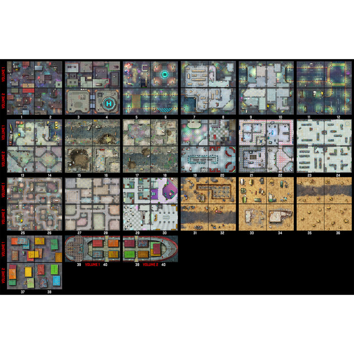 The Cyberpunk Set: Books of Battle Mats & Tokens for Cyberpunk RED