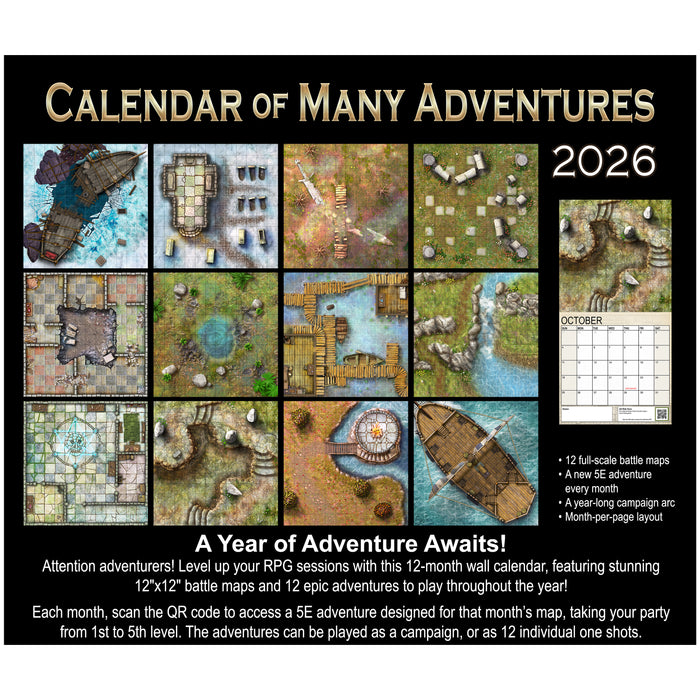 Calendar Of Many Adventures 2026