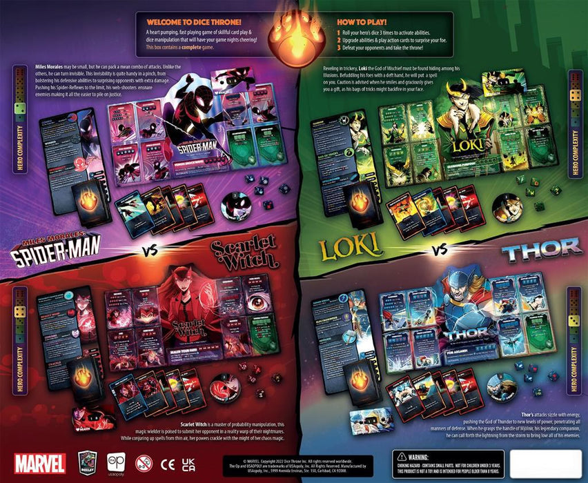 Marvel Dice Throne: 4-Hero Box (Scarlet Witch, Thor, Loki, Spider-Man)